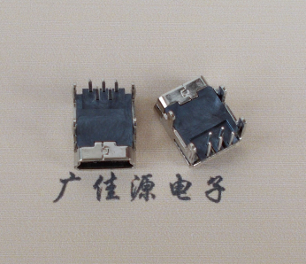 南山Mini usb 5p接口,迷你B型母座,四脚DIP插板,连接器