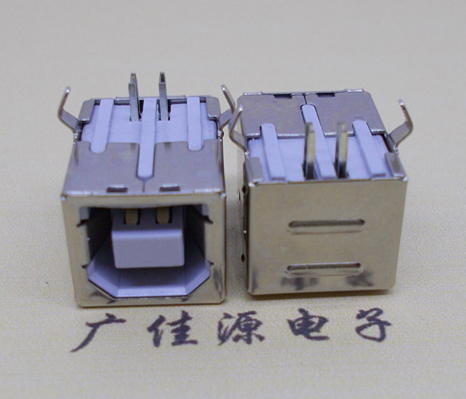 南山USB BF90度母座 打印机接口 卧式插板DIP白胶