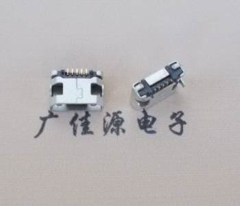 南山迈克小型 USB连接器 平口5p插座 有柱带焊盘