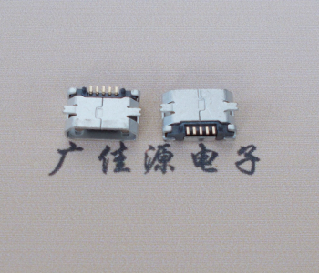 南山Micro USB平口全贴板 鱼叉脚5.0长带定位柱加焊盘