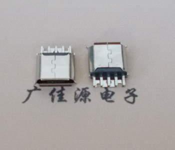 南山Micro USB母座 防水接口焊线夹板式悬空翻边