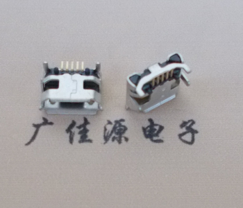 南山Micro USB母座牛角间距7.2x6.6mm加长端子定位柱