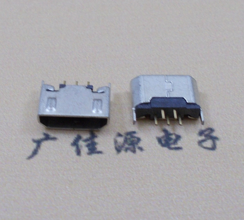 南山迈克USB 180度母座5p直插带地脚1.5端子直口